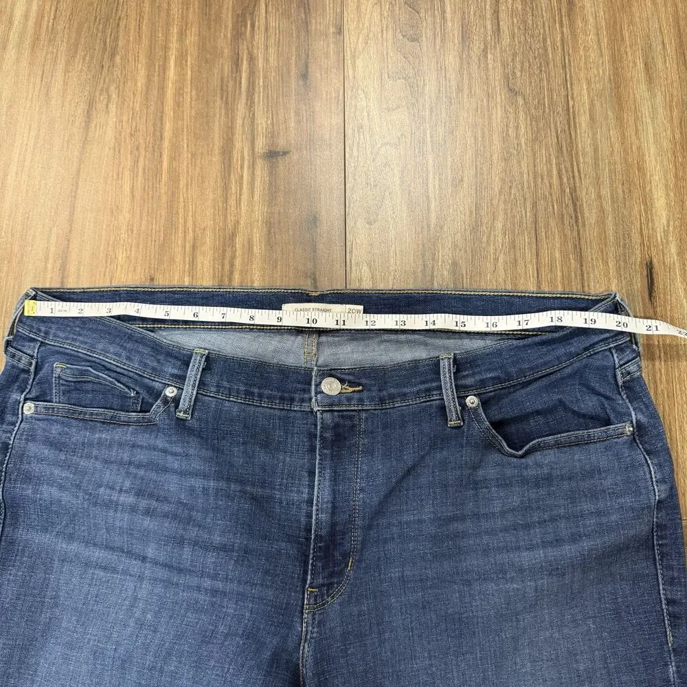 Levis Blue Mid Wash Classic Straight Leg Womens Jeans Size 20W